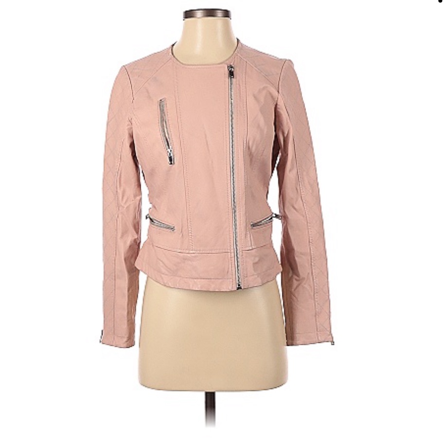 Slate & Willow | Pink Leather Jacket | Size M